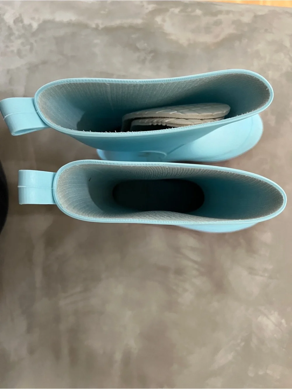 Cat & Jack Light Blue Kids Rain Boots with Pink Soles